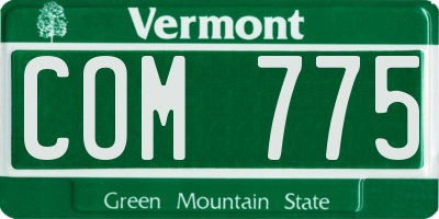 VT license plate COM775