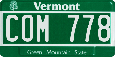 VT license plate COM778