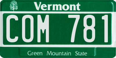 VT license plate COM781