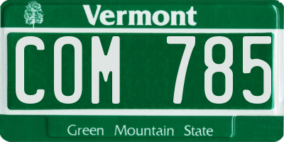 VT license plate COM785