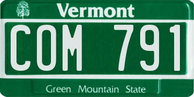 VT license plate COM791
