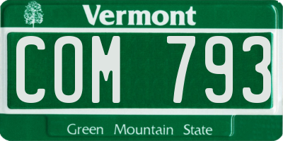 VT license plate COM793