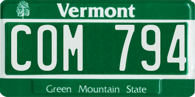 VT license plate COM794