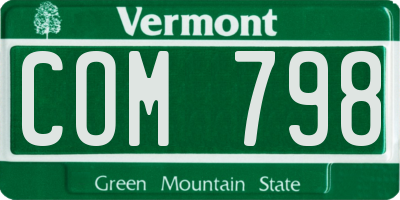 VT license plate COM798