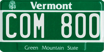 VT license plate COM800
