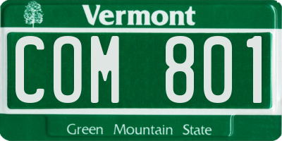VT license plate COM801