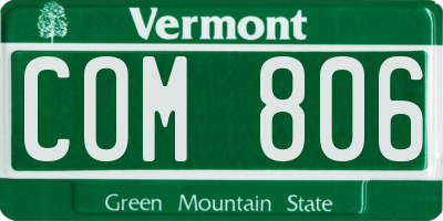 VT license plate COM806