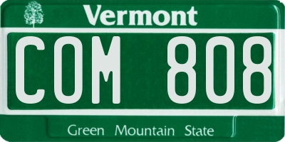 VT license plate COM808