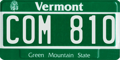 VT license plate COM810