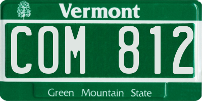 VT license plate COM812