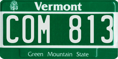 VT license plate COM813