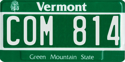 VT license plate COM814