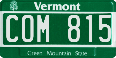 VT license plate COM815