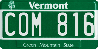 VT license plate COM816