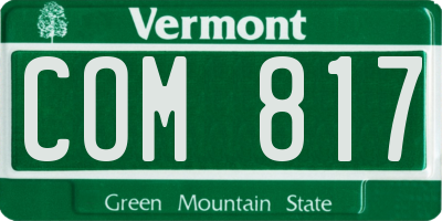 VT license plate COM817