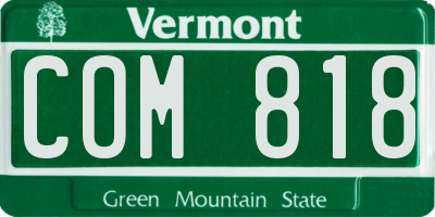 VT license plate COM818