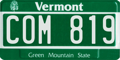 VT license plate COM819