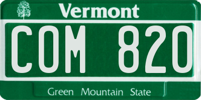 VT license plate COM820