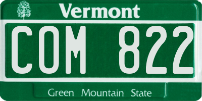 VT license plate COM822