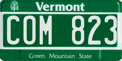 VT license plate COM823