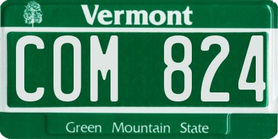 VT license plate COM824