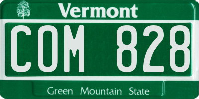 VT license plate COM828