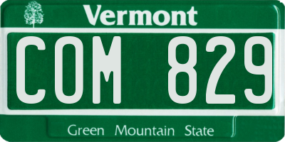 VT license plate COM829