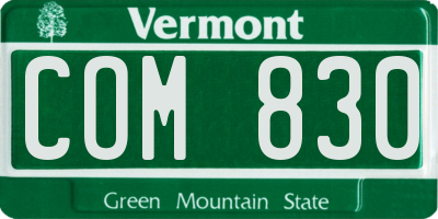 VT license plate COM830