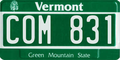 VT license plate COM831