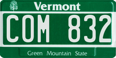 VT license plate COM832