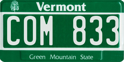 VT license plate COM833