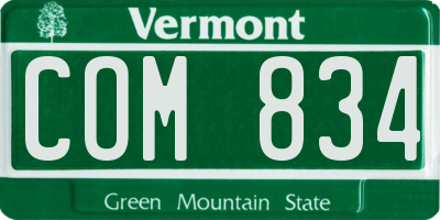 VT license plate COM834