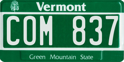 VT license plate COM837
