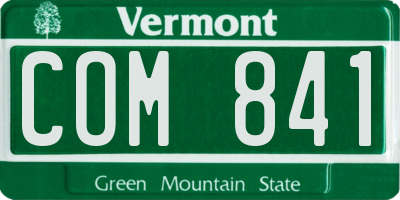 VT license plate COM841