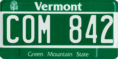 VT license plate COM842