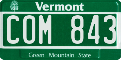VT license plate COM843