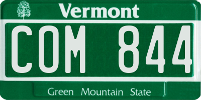 VT license plate COM844
