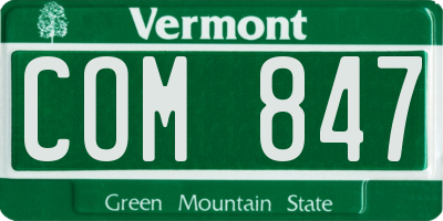 VT license plate COM847