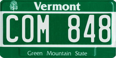 VT license plate COM848