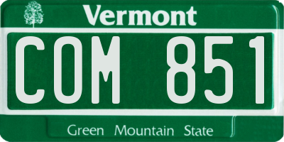 VT license plate COM851