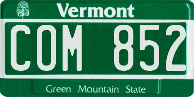 VT license plate COM852