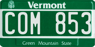 VT license plate COM853