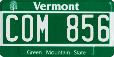 VT license plate COM856