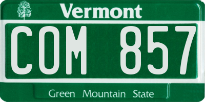 VT license plate COM857