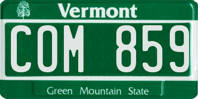 VT license plate COM859