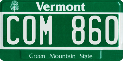 VT license plate COM860