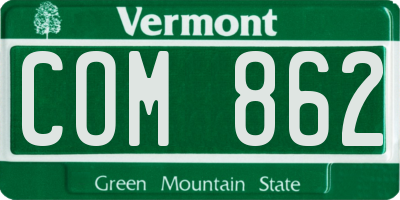 VT license plate COM862