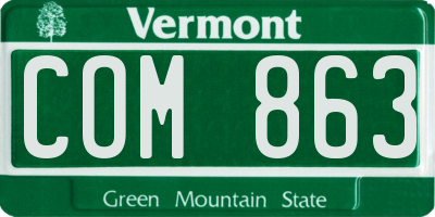 VT license plate COM863