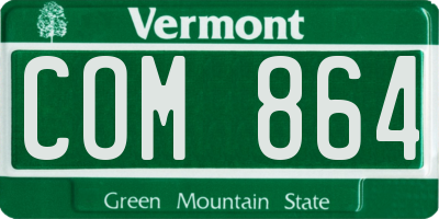 VT license plate COM864