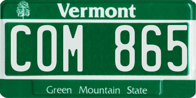 VT license plate COM865